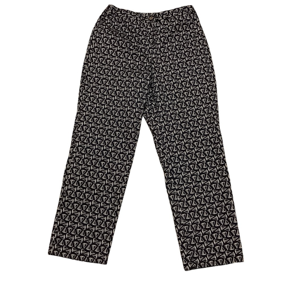 Liz Claiborne Liz Sport Navy Blue & White Sailboat Cropped Pants Size 6